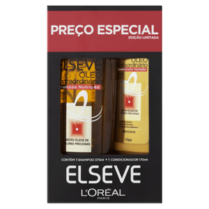 Kit Shampoo 375ml + Condicionador 170ml L'oréal Paris Elseve Óleo Extraordinario Nutrição