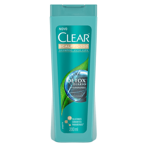 Shampoo Anticaspa Clear Scalpfoods Detox Diário Frasco 200ml