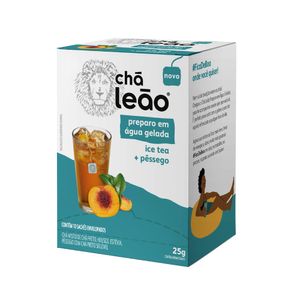 Cha Leão Ice Tea + Pêssego Preparo Gelado 10 Unidades 25g