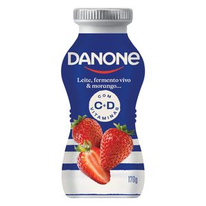 Iogurte Integral Morango Danone Frasco 170g