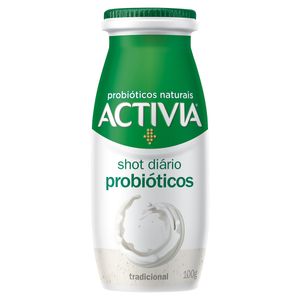 Leite Fermentado Tradicional Zero Lactose Activia Shot Diario Frasco 100g