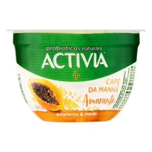 Leite Fermentado Integral Amaranto & Mamão Activia Café da Manhã Pote 170g