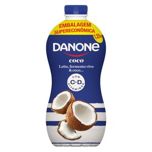 Iogurte Parcialmente Desnatado Coco Danone Garrafa 1,25kg Embalagem Supereconômica