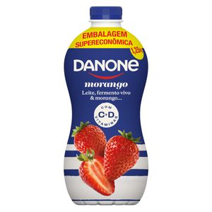 Iogurte Parcialmente Desnatado Morango Danone Garrafa 1,25kg Embalagem Supereconômica