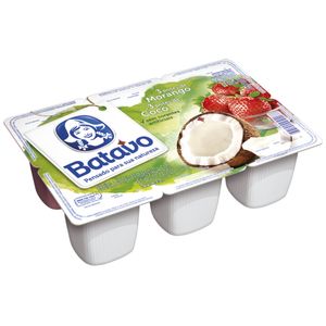 Bebida Lactea Fermentada Morango + Coco Batavo Bandeja 540g 6 Unidades
