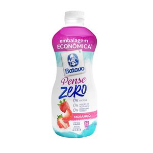 Iogurte Desnatado Morango Zero Lactose Batavo Pense Zero Garrafa 1,15kg Embalagem Econômica