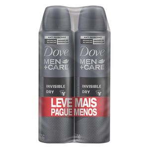 Pack Antitranspirante Aerossol Invisible Dry Dove Men+Care 2 Unidades 150ml Cada Leve Mais Pague Menos