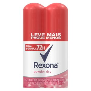 Pack Antitranspirante Aerossol Powder Dry Rexona 2 Unidades 150ml Cada Leve Mais Pague Menos