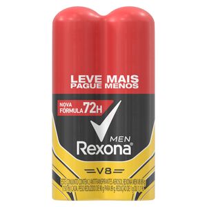 Pack Antitranspirante Aerossol V8 Rexona Men 2 Unidades 150ml Leve Mais Pague Menos