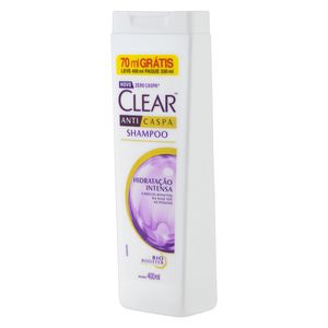 Shampoo Anticaspa Clear Hidratação Intensa Frasco Leve 400ml Pague 330ml
