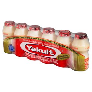 Pack Leite Fermentado Desnatado Yakult Frasco 480g 6 Unidades