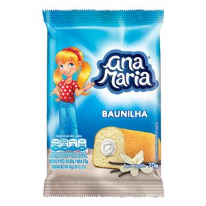 Bolo Baunilha Recheio Baunilha Ana Maria Pacote 70g