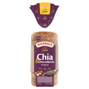 Pão Integral Chia e Macadâmia Wickbold Grão Sabor Pacote 400g