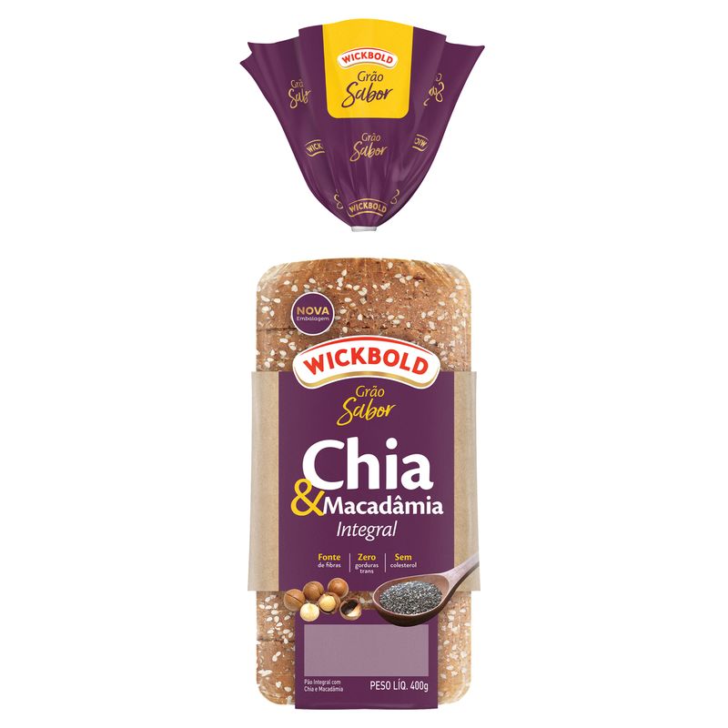Pao-Integral-Chia-e-Macadamia-Wickbold-Grao-Sabor-Pacote-400g