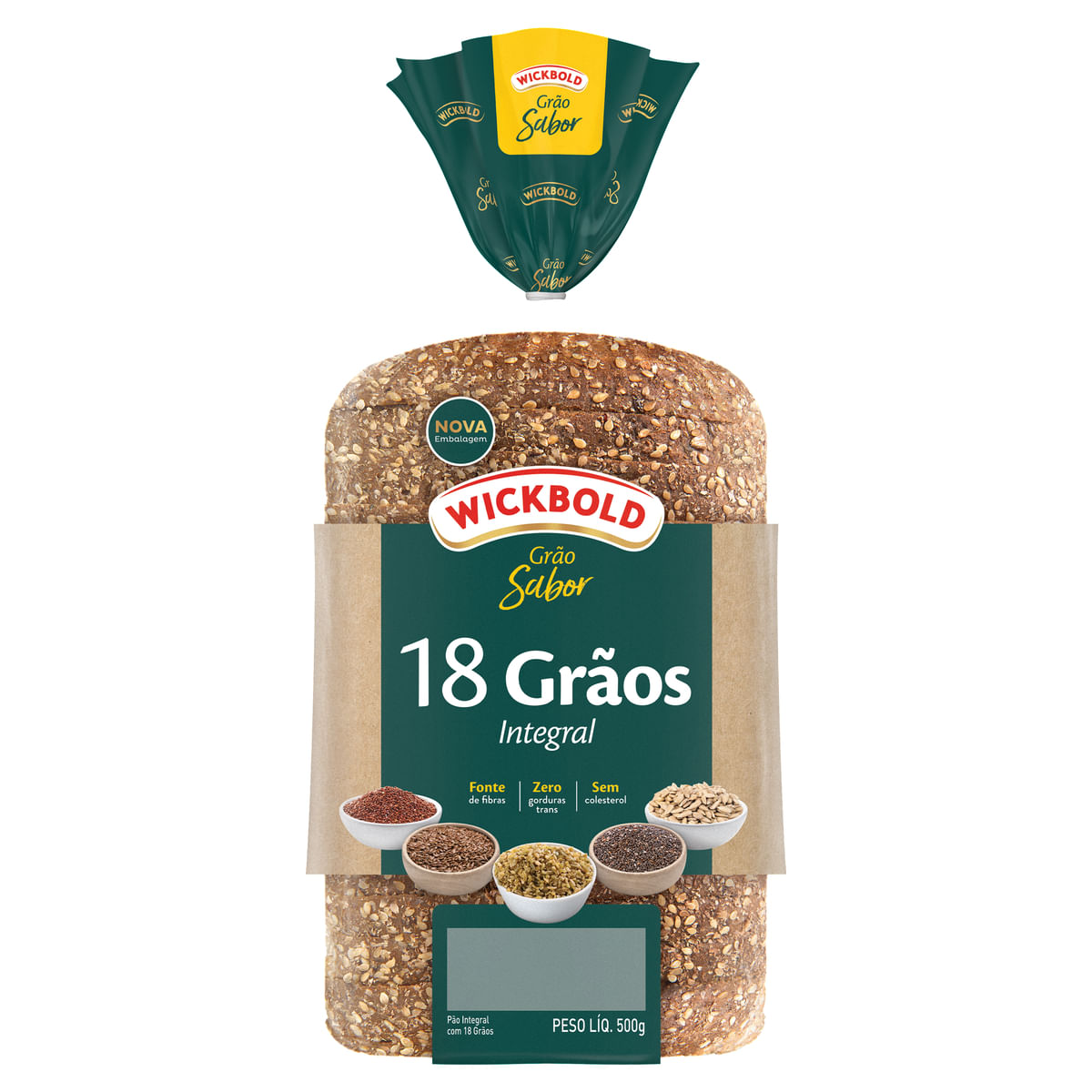 Pão Integral 18 Grãos Wickbold Grão Sabor Pacote 500g
