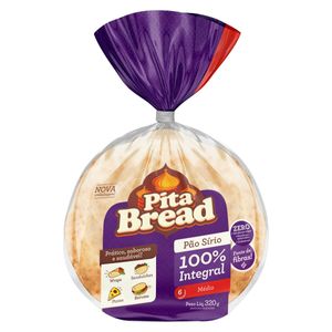 Pão Sírio Médio Integral Pita Bread Pacote 320g