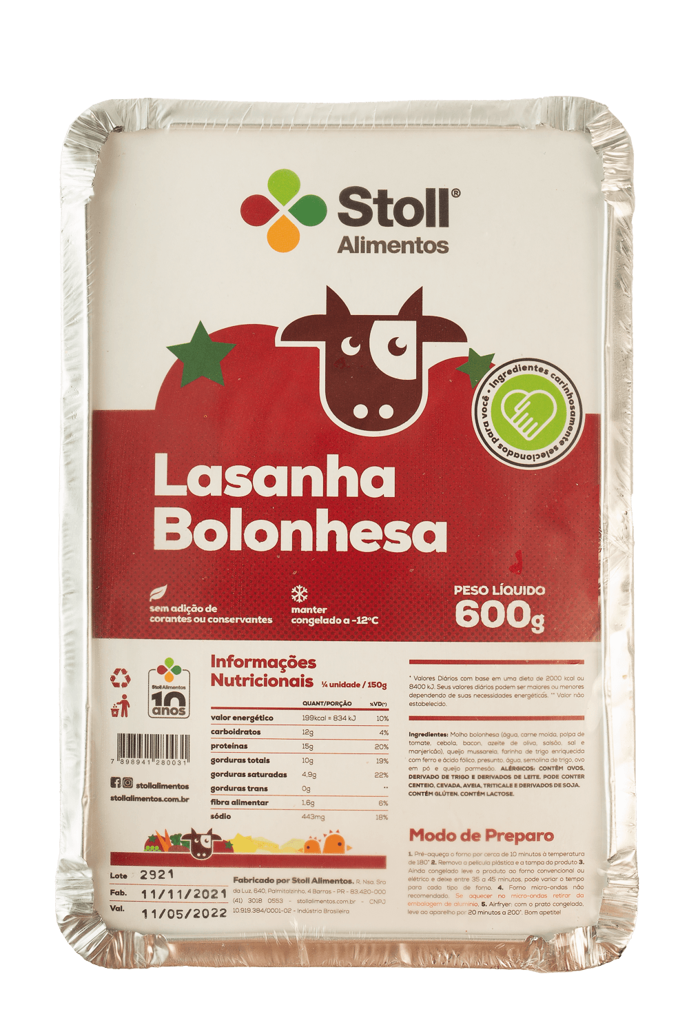 Lasanha Stoll Bolonhesa 600g