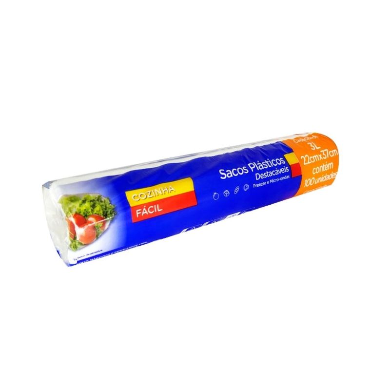Saco-Plastico-Destacavel-22x37-3L-Cozinha-Facil-com-24-Pacotes-com-100-Unidades