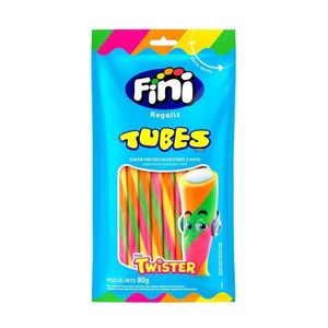 Bala Fini Gelatina Tubes Twister 80g