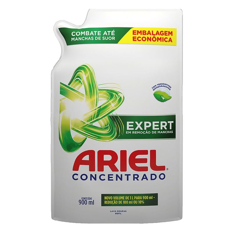 Lava-Roupas-Concentrado-Ariel-Expert-Sache-900ml-Refil-Economico