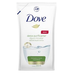 Sabonete Líquido Água Micelar Dove Detox Purificante Sachê 200ml Refil