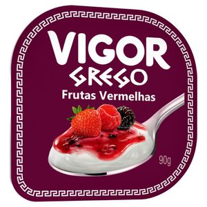 Iogurte Grego Calda Frutas Vermelhas Vigor Pote 90g