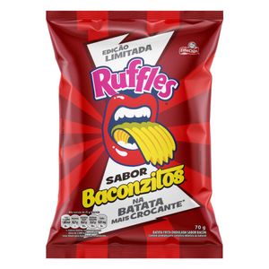 Batata Frita Ondulada Baconzitos Elma Chips Ruffles Pacote 70g