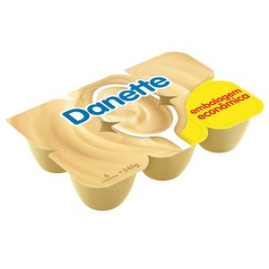 Sobremesa Láctea Chocolate Branco Danette Bandeja 540g 6 Unidades Embalagem Econômica