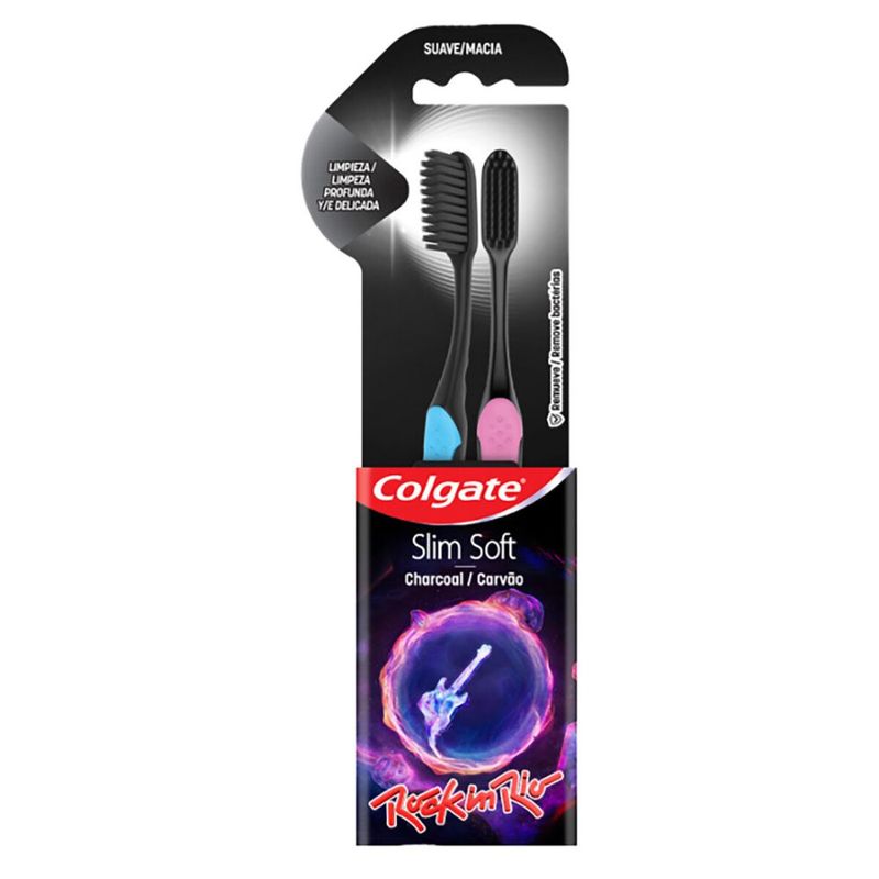 Escova-Dental-Macia-Carvao-Rock-in-Rio-Colgate-Slim-Soft-2-Unidades