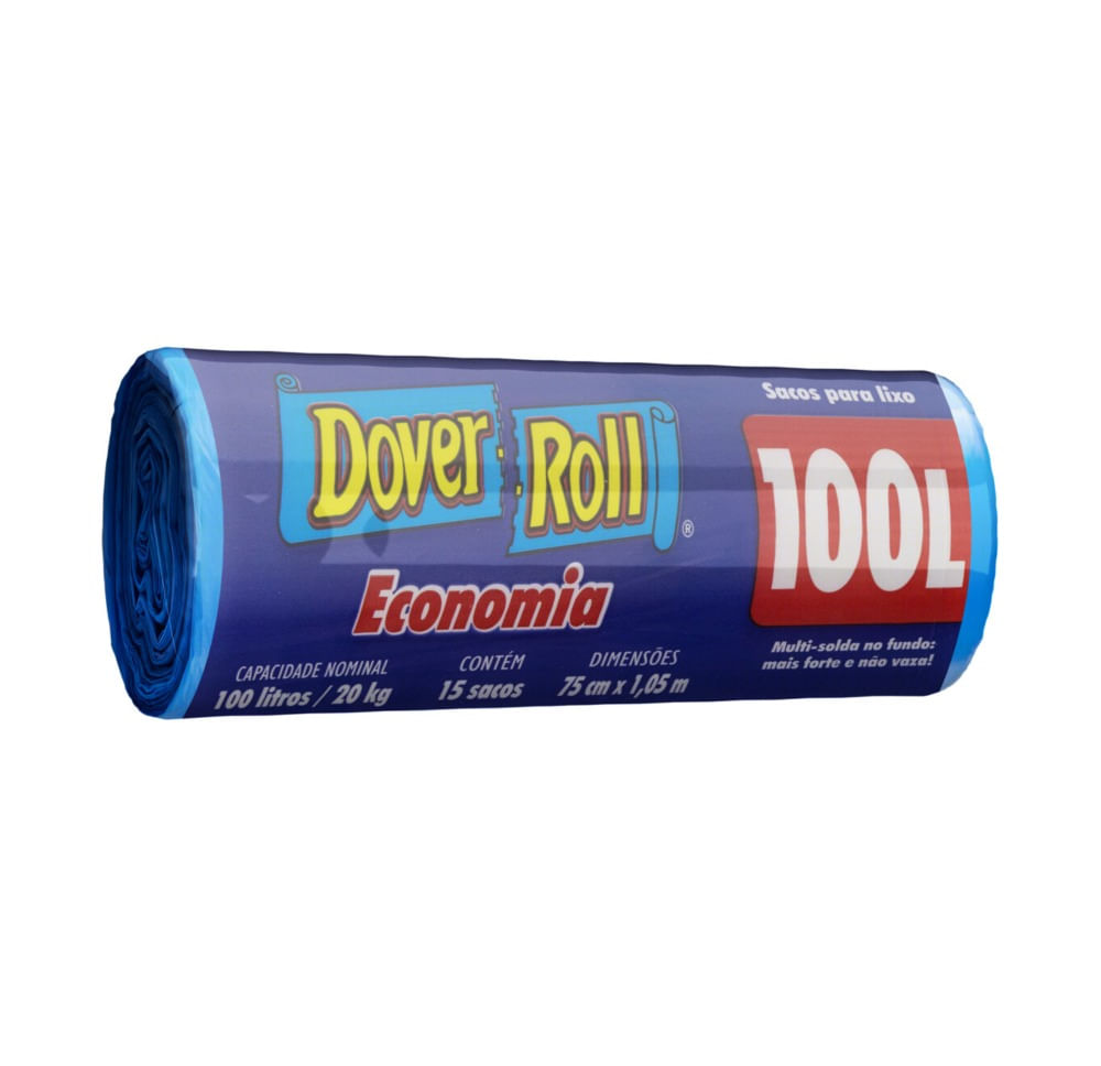 Saco para Lixo 100L Dover Roll Economia 15 Unidades