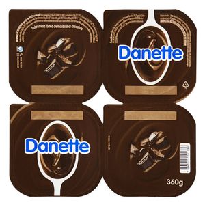 Sobremesa Láctea Chocolate Danette Bandeja 4 Unidades 360g