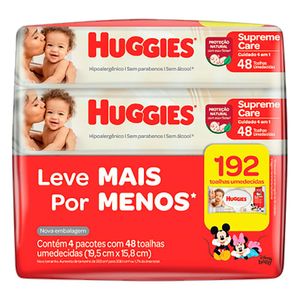 Toalha Umedecida Disney Baby Huggies Supreme Care Pacote 4 Unidades Leve Mais Pague Menos