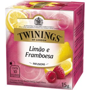 Chá Twinings Limão e Framboesa Infusions Caixa 10 Unidades 15g