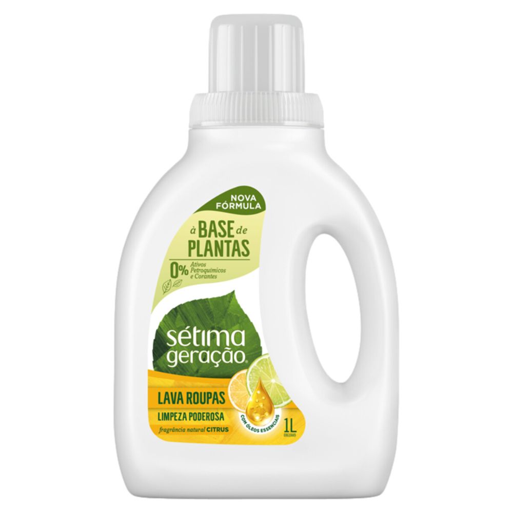 Lava-Roupas Líquido Citrus Sétima Geração Limpeza Poderosa Frasco 1L