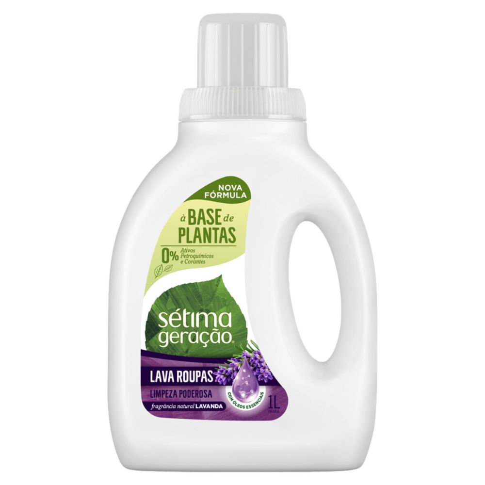 Lava-Roupas Líquido Lavanda Sétima Geração Limpeza Poderosa Frasco 1L