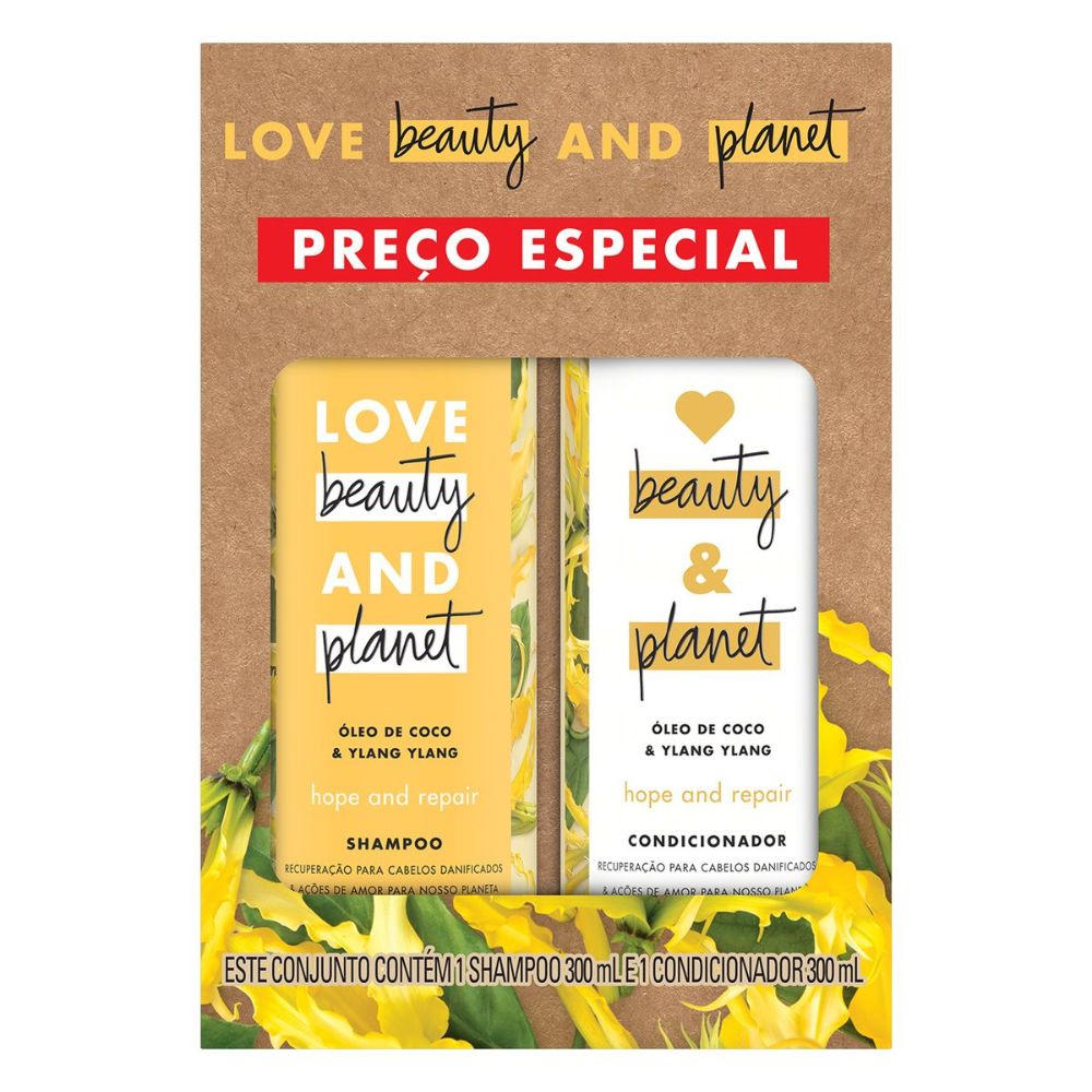 Kit Shampoo + Condicionador Love Beauty & Planet Hope and Repair 300ml Cada