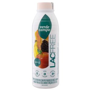 Iogurte Desnatado Maçã Banana e Mamão Zero Lactose Verde Campo Lacfree Garrafa 500g