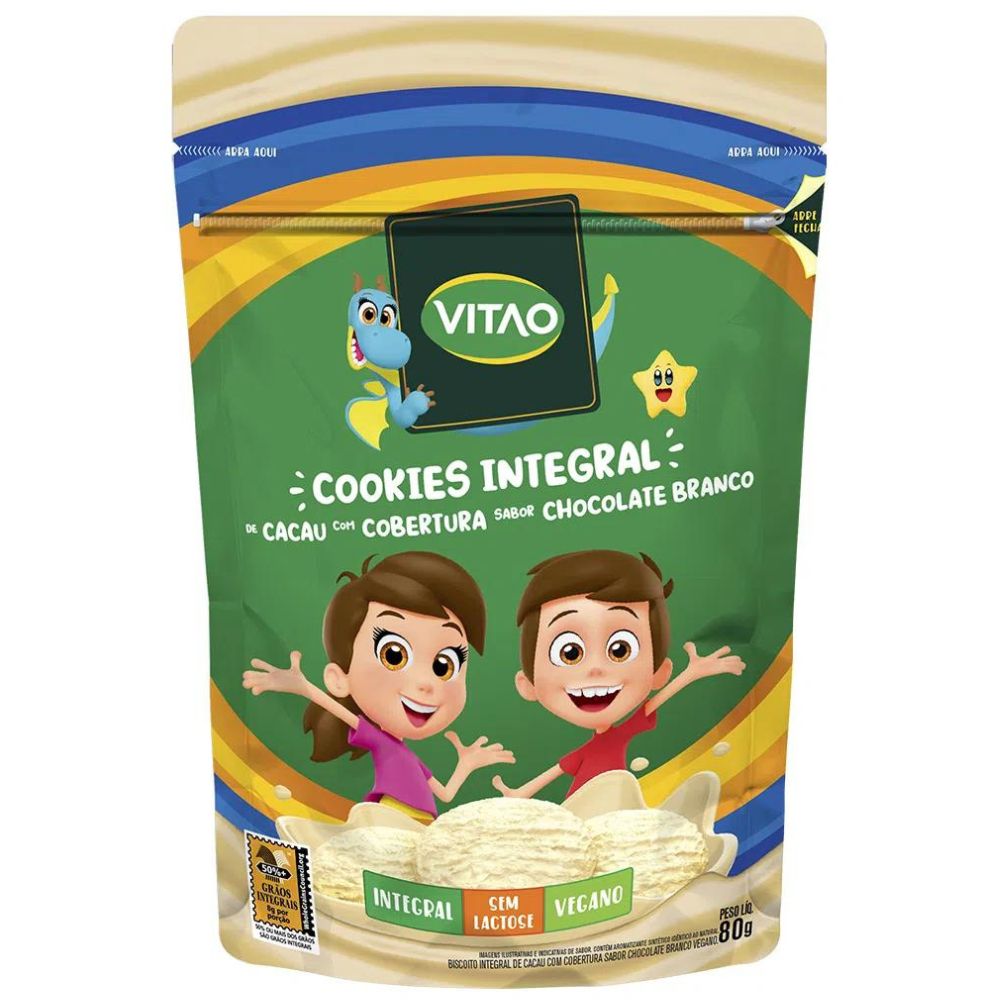 Cookies Integral Vitao Cacau Coberto Kids 80g