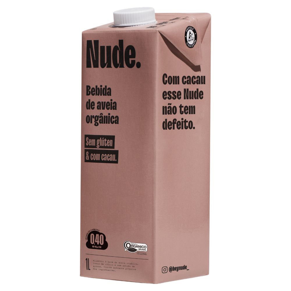 Bebida à Base de Aveia Orgânica Cacau Nude. Caixa 1L