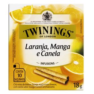 Chá Laranja Manga e Canela Twinings Infusions Caixa 18g 10 Unidades