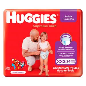 Fralda Descartável Infantil Roupinha Huggies Supreme Care XXG Pacote 24 Unidades