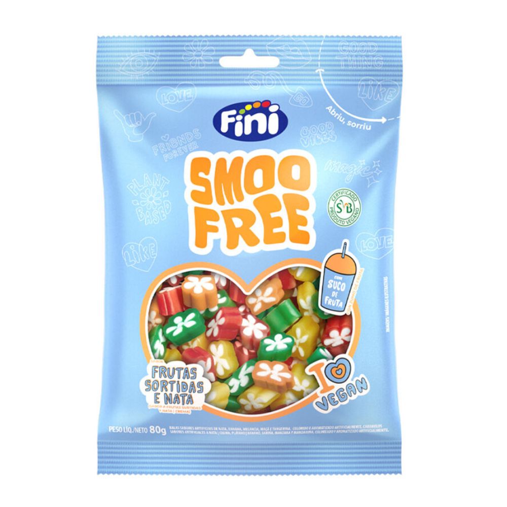 Bala Fini Smoofree Frutas Sortidas 80g