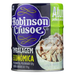 Pack Atum em Pedaços ao Natural Robinson Crusoe Lata 3 Unidades 120g Cada Embalagem Econômica