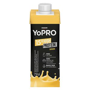 Bebida Láctea UHT Banana Zero Lactose Yopro 15g High Protein Caixa 250ml