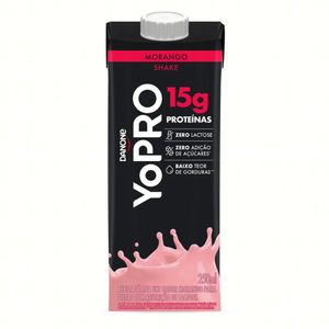 Bebida Láctea UHT Morango Zero Lactose Yopro Shake Caixa 250ml