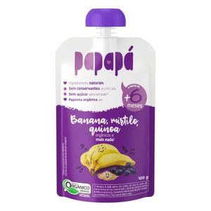 Papinha Papapá Orgânica Banana Mirtilo e Quinoa 100g