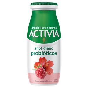 Leite Fermentado Framboesa e Hibisco Zero Lactose Activia Shot Diário Frasco 100g