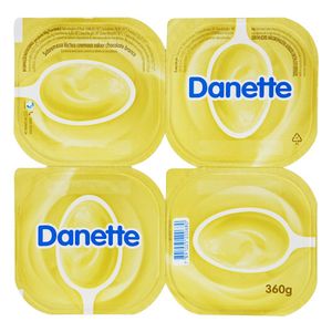 Sobremesa Láctea Chocolate Branco Danette Bandeja 360g 4 Unidades