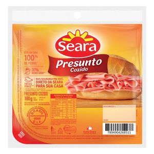 Presunto Cozido Fatiado Seara 180g