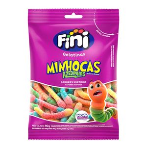 Bala Fini Gelatina Minhocas Cítricas 90g